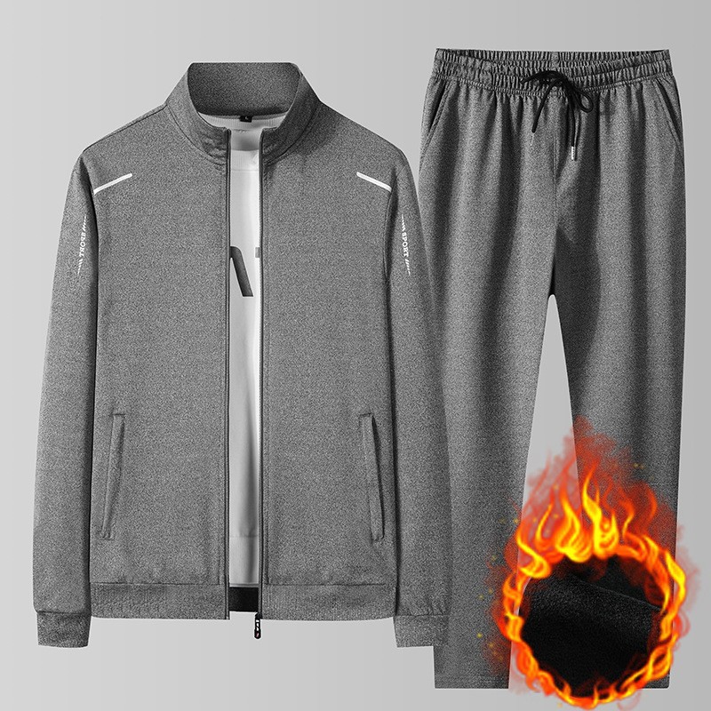 Trajes deportivos transfronterizos de otoño y invierno para hombres con cardiganes de terciopelo, suéter, pantalones rectos de dos piezas, ropa deportiva casual, comercio exterior image 6
