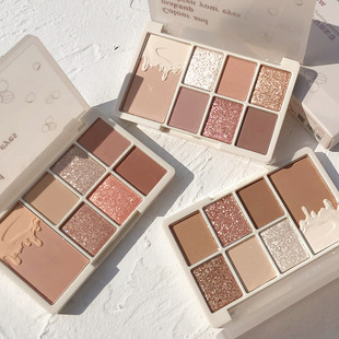Xixi Soft Light Glow Beauty Eye Seven-Color Eye Shadow Palette Matte Pearlescent Brightening Color Not Easy to Fly Powder Not Easy to Smudge Brown