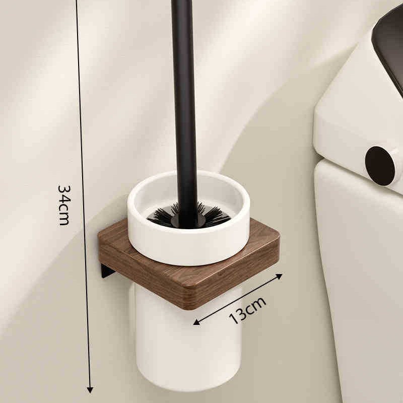 Toallero de baño de nogal Estante de toallas de baño de alta gama sin perforación Estante de baño Colgante de baño