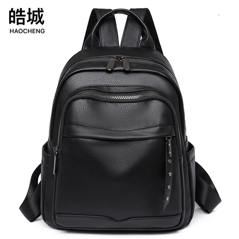 2023 primavera nuevo estilo coreano casual mujer cuero suave mochila simple y versátil arte mochila de viaje mochila escolar