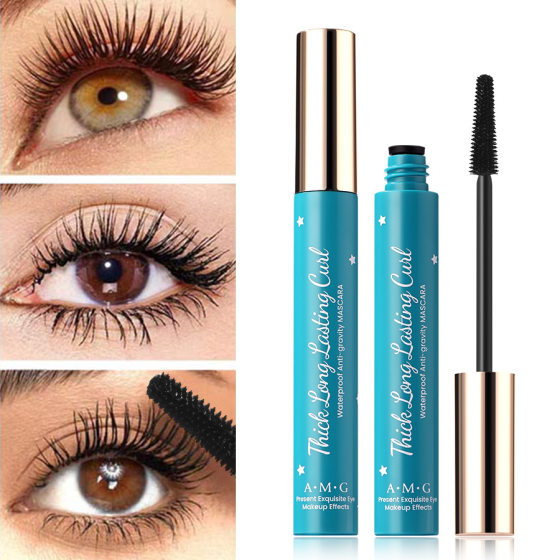 Cross-border explosions makeup AMG green box mascara waterproof thick curly long non-blooming wholesale Mascara