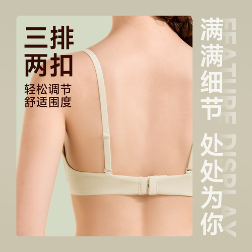 French girl seamless bra triangle cup breathable wire-free modal small breast underwear push-up bra bra
