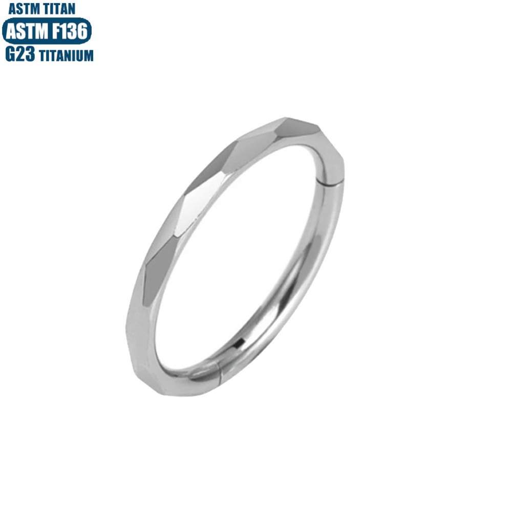 Silver pointed spike labret stud material detail