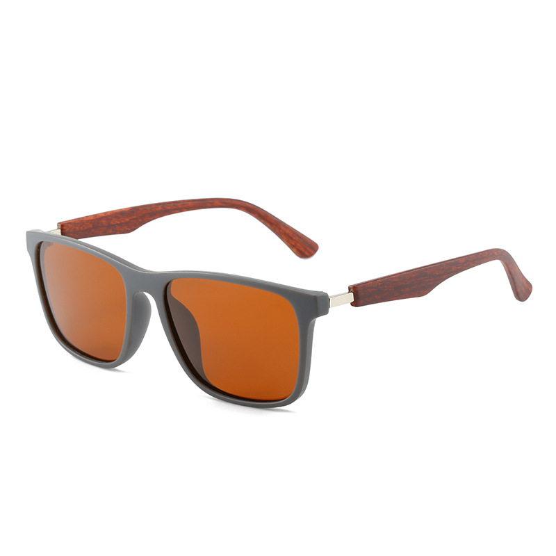 Nuevos hombres polarizados de comercio exterior gafas de sol de grano de madera UV400 transfronteriza deportes gafas de sol casuales suministro directo de fábrica