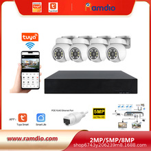 4CH TUYA POE PTZ 360 rotatation NVR kit 4·Ϳѻ���������װ