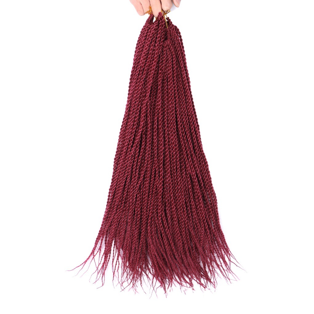 Comercio exterior África trenzas sucias Senegalese Twist Hair frotando dos hilos de pelucas trenzadas finas pelo de ganchillo