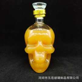 厂家批发工艺酒瓶骷髅酒瓶玻璃瓶骷髅头瓶子玻璃酒瓶批发创意批发