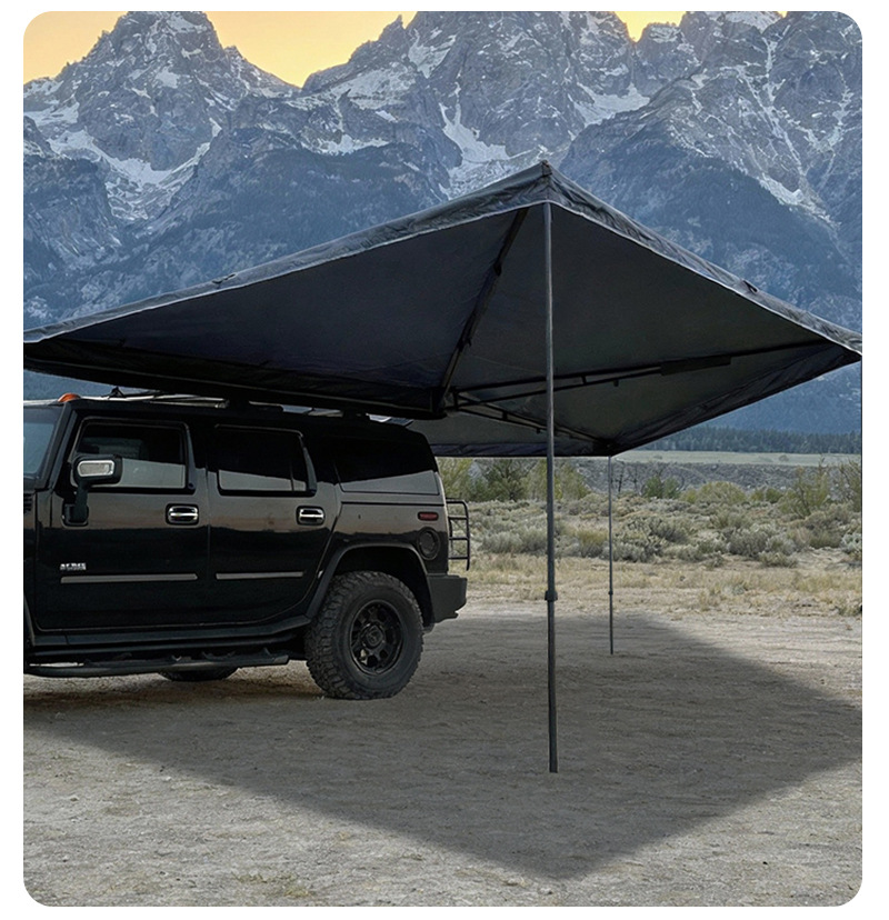 270 ° Fan-Shaped Car Side Tent for Outdoor Camping, Sunshade, Waterproof Oxford Cloth, Led Light Strip, Car Canopy Wholesale