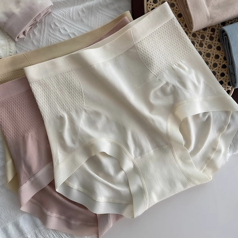 Seamless Underwear Women's cotton crotch large size high waist belly contracting hip lifting pants breathable live popular girl briefs women