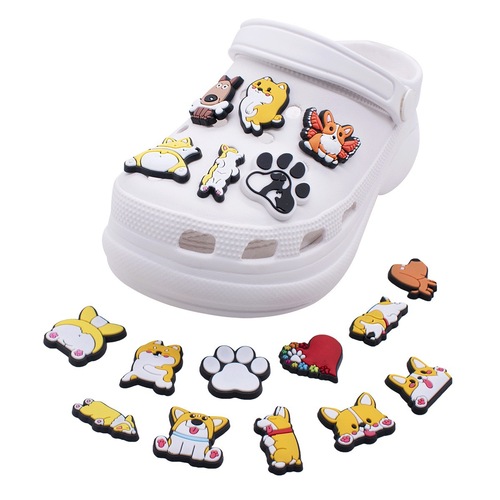 Animal Shiba Inu Dog Series Shoelace Flower Shoe Accessories Shoe Clips Removable Hole Shoes Dog Decorations Flower Clips