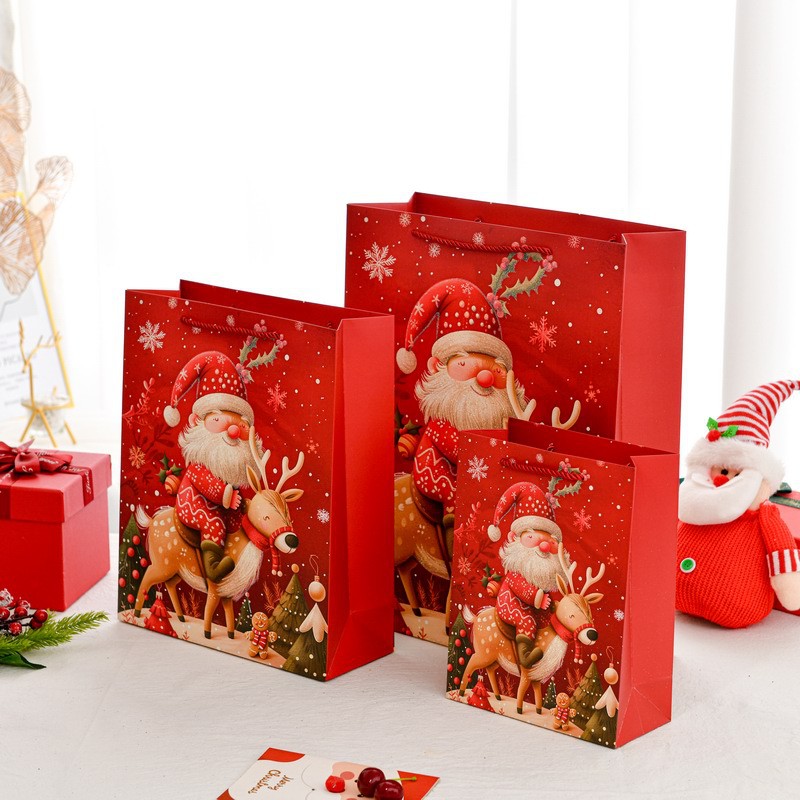 Bolsa de regalo de dibujos animados de Navidad para ancianos Bolsa de regalo de Navidad de exportación transfronteriza de Amazon Bolsa de regalo de Navidad de gran número