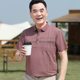 Dad's Summer T-shirt Middle-aged Men's Short-sleeved T-shirt Silk Cotton Lapel Top Middle-aged and Old People's Clothes Grandpa Men's Clothing