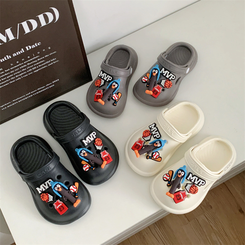 Children's hole shoes men's and women's summer slippers indoor non-slip accessories sandals closed toe outer wear middle and big children's beach shoes