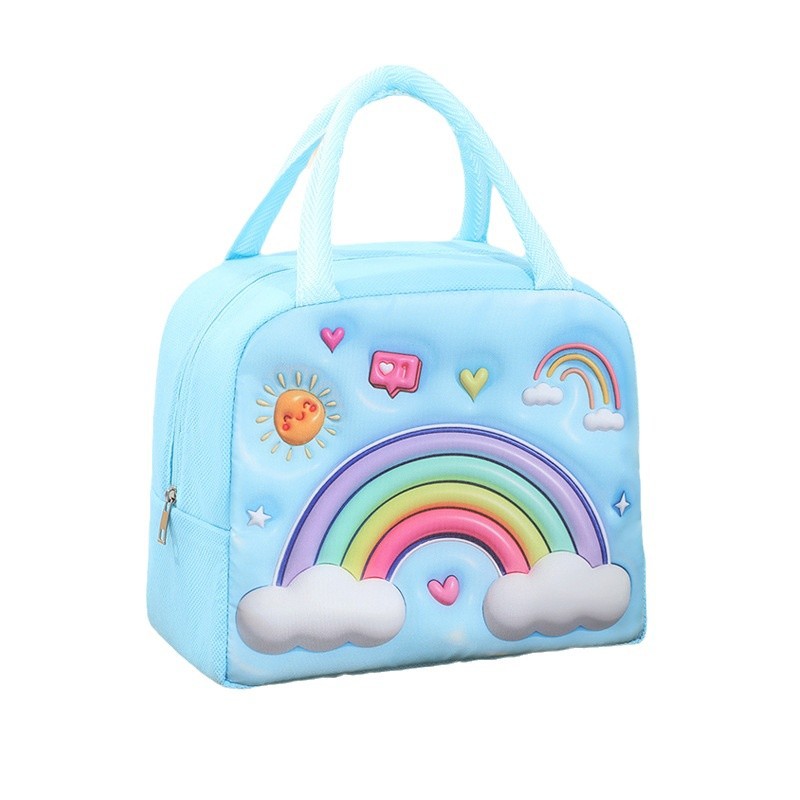 Nuevo patrón tridimensional de bolsas de almuerzo de dibujos animados de dopamina linda bolsa de almuerzo bolsa de aislamiento para el trabajo y la escuela almacenamiento de almuerzo