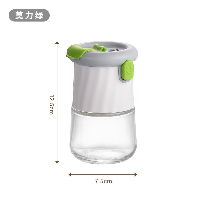 定量盐罐调料盒玻璃厨房调料罐子防潮密封调味罐家用按压式控盐瓶|undefined