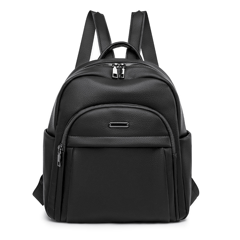 Bolsos para mujer 2023 nueva mochila de PU para mujer literaria y artística, mochila de viaje al aire libre simple de nicho, mochila escolar de moda