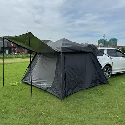 Outdoor Tent Full-automatic Portable Camping Beach Camping Double-layer Folding Speed Free Tent (Avtomobil dam çadırları) - black-300300200cm