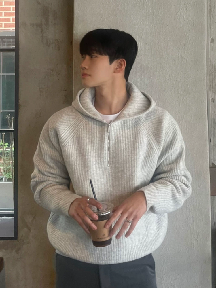 2023 Sense полумолния свитера с капюшоном жилеты мужские весенние и осенние муссонные свитера с подкладкой пальто из поколения волос