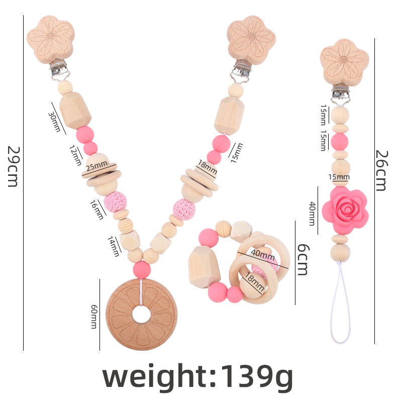 Nueva Rose chupete Cadena de cochecito para niños cadena colgante decorativo dibujos animados molar juguete teether pulsera Accesorios