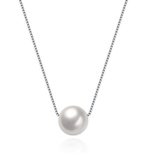 s925 sterling silver necklace women's pendant simple single anti-pearl necklace versatile simple fashion clavicle chain silver ornaments