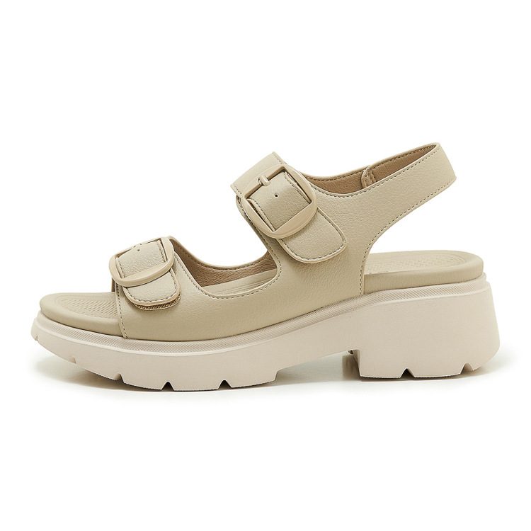 Sandal nữ quai ngang khóa kim loại đế xuồng cao gót 9 cm — màu đen, màu hồng, màu mơ chi tiết 26