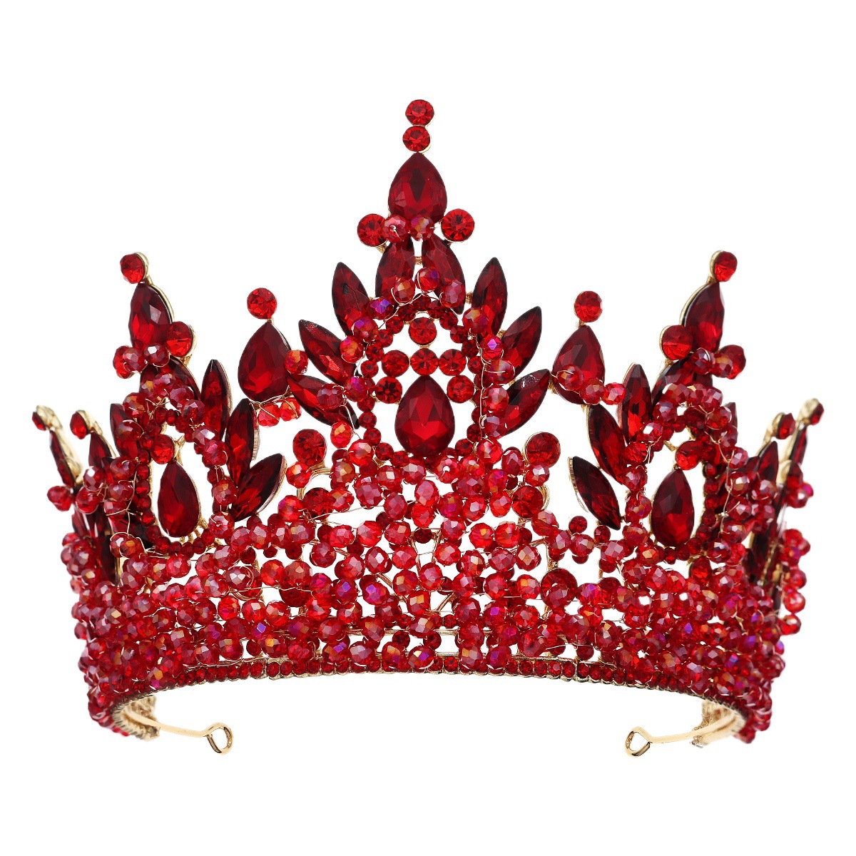 Lujo europeo y americano exagerado desfile pasarela corona nupcial boda viaje fotografía tocado elegante cristal hecho a mano corona nupcial