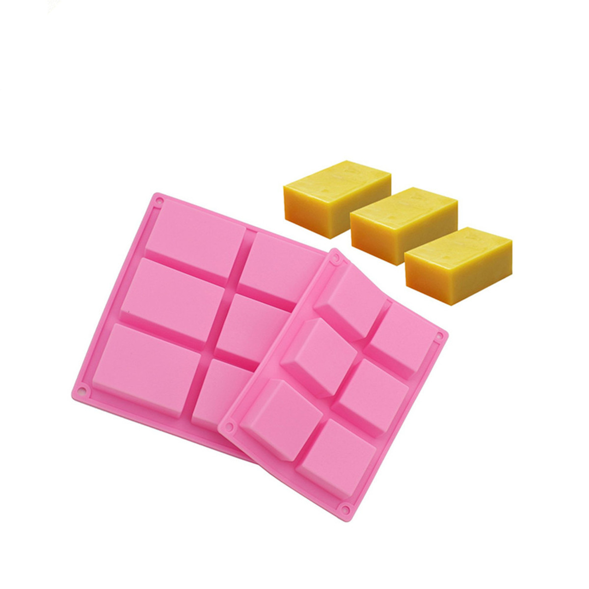 烘焙工具 硅胶肥皂模 6连简洁长方形硅胶蛋糕模 硅胶手工皂模具