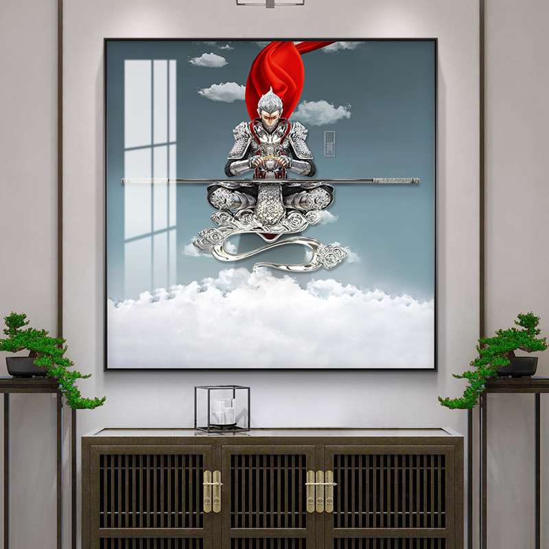 齐天大圣装饰画斗战圣佛正方形玄关挂画桌面大圣归来走廊孙悟空