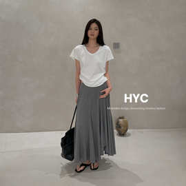 HYC十三行2026夏季新款显瘦长裙A字裙慵懒垂感半身裙女20739