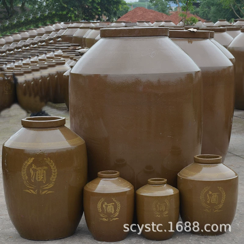 【Керамическая банка для вина 5- 1000kg 】Производитель поставляет 50kg глиняных банок оптом для хранения вина, герметичные.