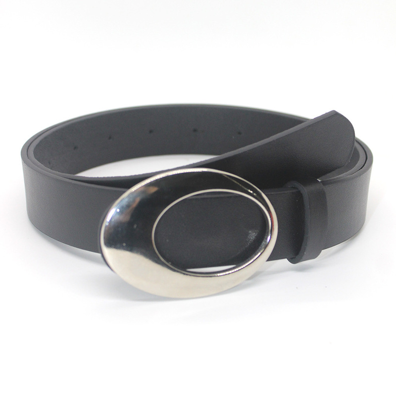 New Fashion Oval Hollow Metal Snap Belt Jeans Dress Distinctive All-match Accessories Belt