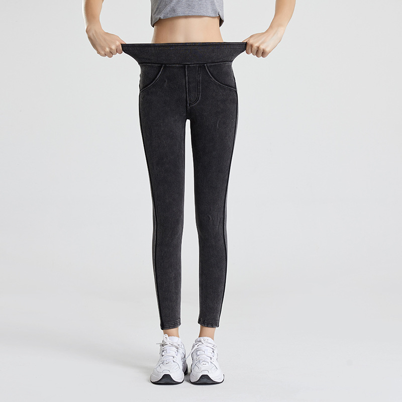 Pantalones de Yoga Ajustados de Cintura Alta para Mujer, Otoño e Invierno, Control de Abdomen, Versátiles, Adelgazantes, con Bolsillos Elásticos, Estilo Barbie