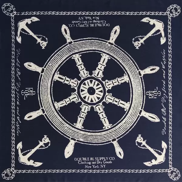 Pure Cotton European and American Retro Rudder Printed Turban Sailor Sailor Hip Hop Leisure Square Scarf Scarf