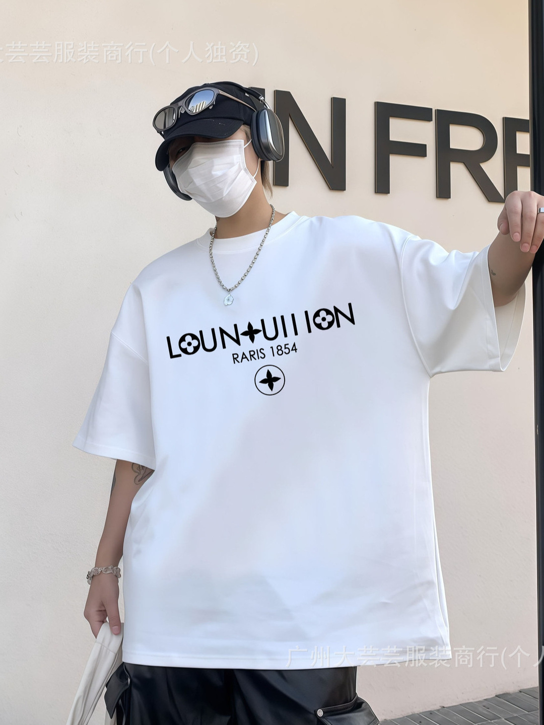 L's 新しい 25 半袖 ins ファッションロバのトレンディなブランド男性と女性のルーズ OS ヘビーウェイト Tシャツトップ半袖 Tシャツ