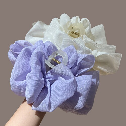 Silver Thread Butterfly Knot Bubble Clip for Women, New Model, Rear Hair Bun Volume Hair Clip, Low Ponytail Hair Pin, New Head Accessory