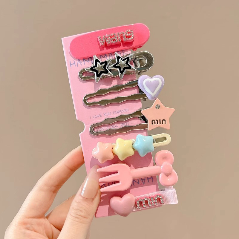 Horquilla de color dopamina, clip de pico de pato de cabello roto coreano femenino, horquilla de sentido avanzado y2k, clip lateral con flequillo, tocado