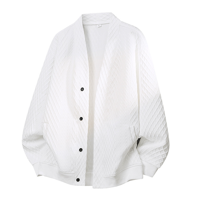 2025 Autumn and Winter New Ins Hong Kong Style Large Size Round Neck Sweatshirt Men's Pullover Loose Simple Jacquard Couple Bottoming Shirt 2025 Autumn and Winter New Ins Hong Kong Style Large Size Round Neck Sweatshirt Men's Pullover Loose Simple Jacquard Couple Bottoming Shirt