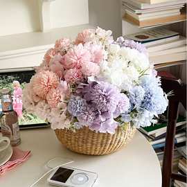 假花仿真花束塑料花小束把花玫瑰绢布花干花家居摆设装饰