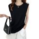 White Sleeveless T-Shirt Women Loose 2024 Summer New Fashion Black Vest T-Shirt Student Top Outer Wear Ins