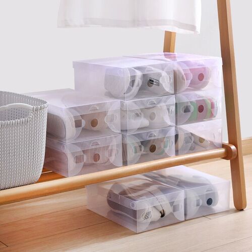Flip-top storage box thickened shoe box transparent flip-top shoe plastic shoe cabinet shoe storage box simple shoe rack