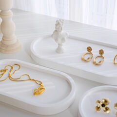 ins石膏盤收納托盤拍照道具裝飾擺件項鍊首飾耳環飾品攝影背景