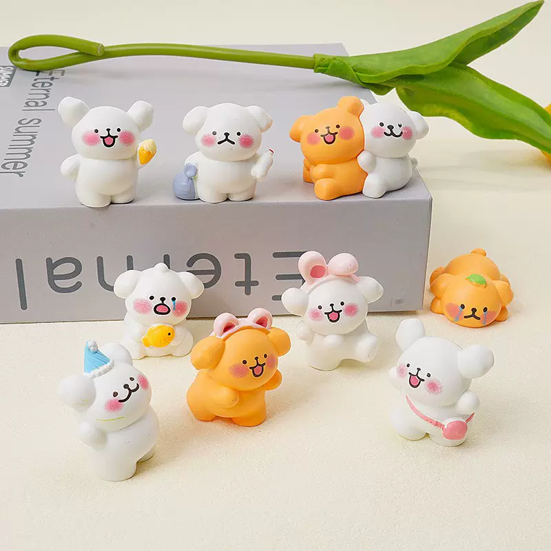 卡通小狗微景观工艺品迷你车载桌面树脂摆件萌粒