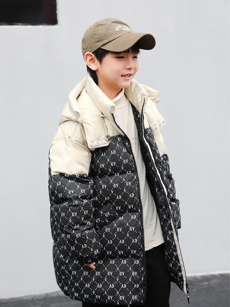 Children's winter velvet keep warm down jacket for boys