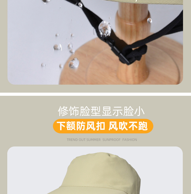 Wasserdichter Sonnenhut mit breiter Krempe, UV-Schutz, packbarer Safari-Bonnet-Hut für Männer und Frauen, Sommer-Outdoor-Strandmodell 8264 – Detail 8