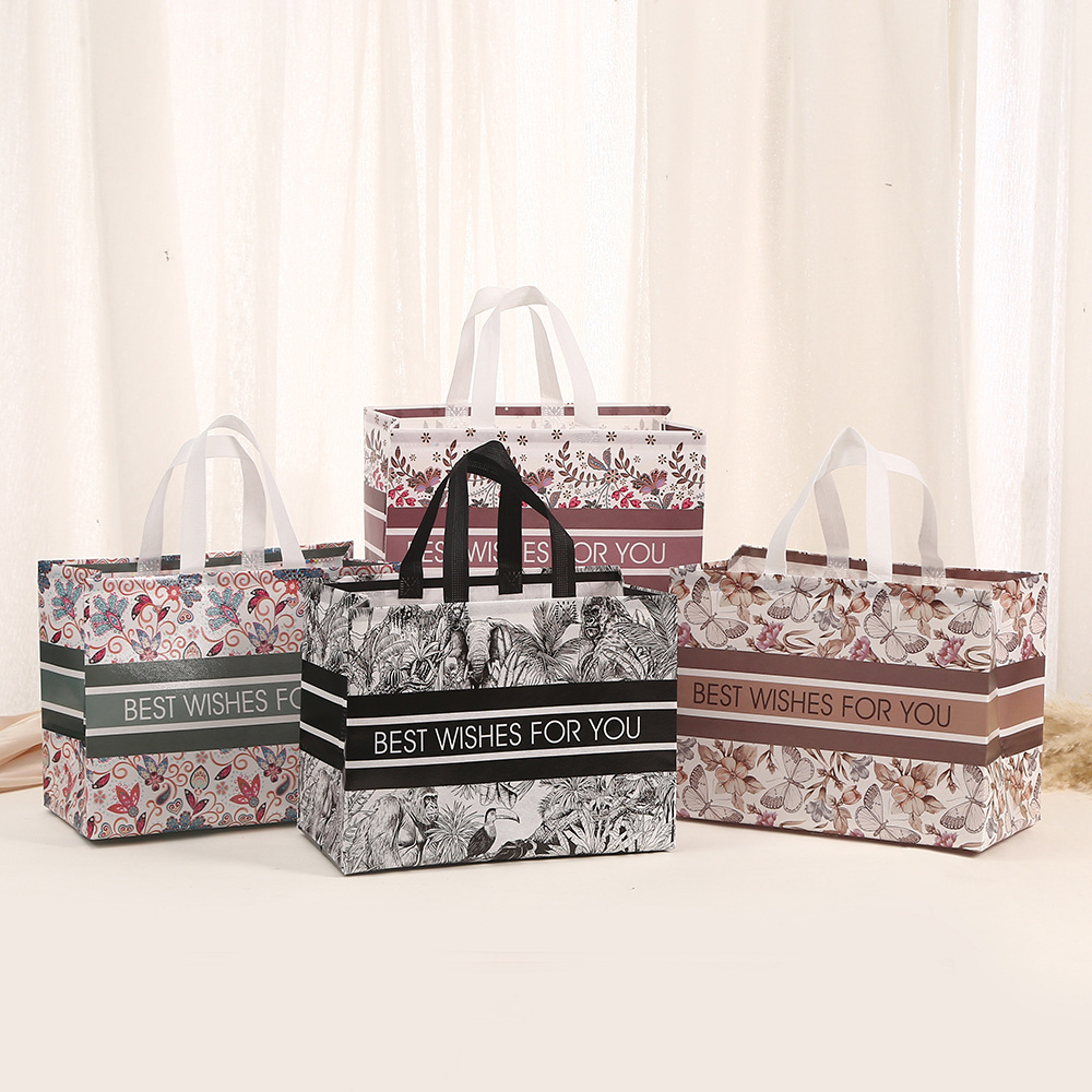 礼品袋批发甜点手提袋防水外卖袋子购物袋无纺布袋印花文字包装袋