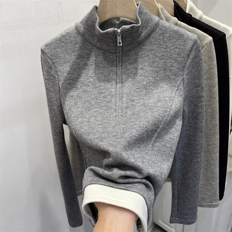 POLO领短袖T恤女宽松夏装2025新款开叉下摆打底衫半袖上衣服潮ins|undefined