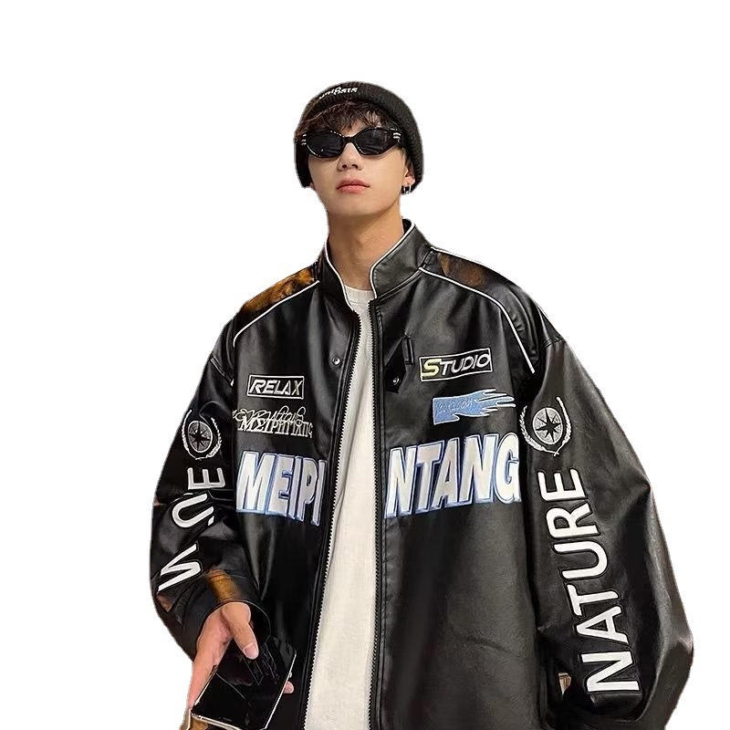 패션 브랜드 남성 자켓 비행가 오토바이 봄 가을 재킷 플러스 사이즈 미국 루즈 힙