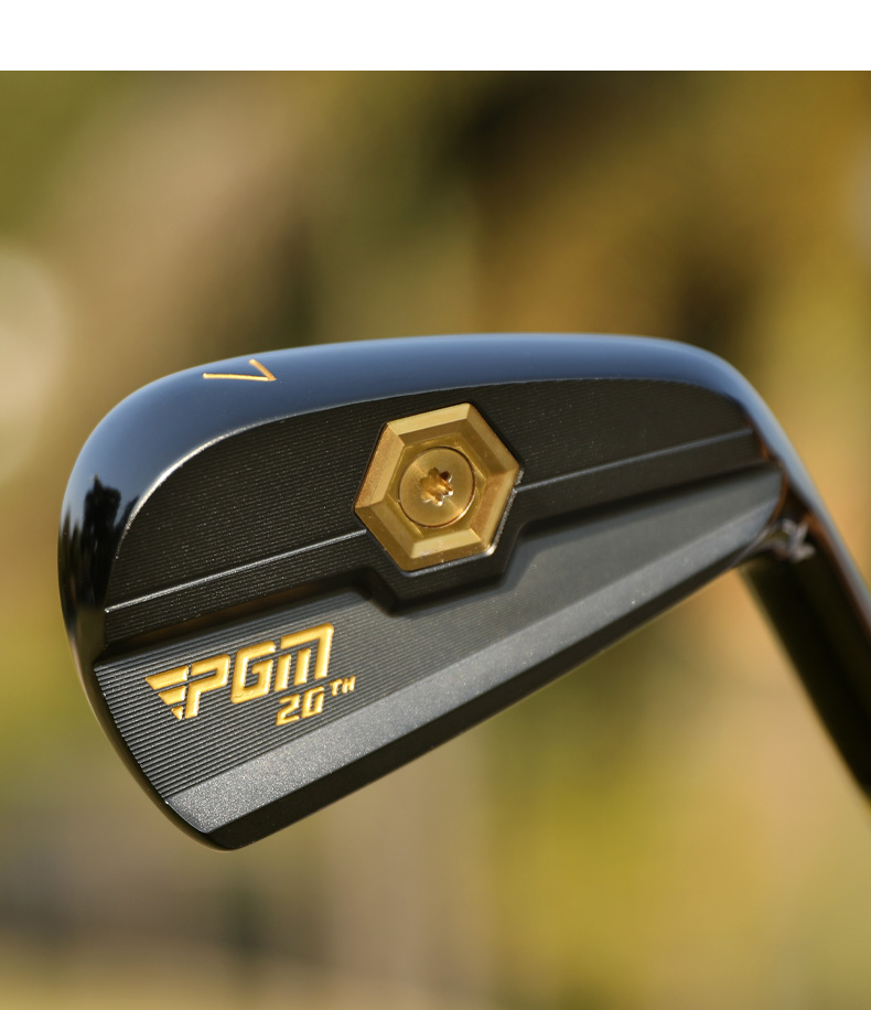 Bộ gậy sắt golf PGM 20TH 7 gậy (số 7, sand wedge, pitching wedge) trục carbon/thép mạ vàng đen — Bộ gậy sắt mạ vàng đen trục carbon cấp R (kèm bao đầu gậy) MTG088, Bộ gậy sắt mạ vàng đen trục carbon cấp SR (kèm bao đầu gậy) MTG088, Bộ gậy sắt mạ vàng đen trục carbon cấp S (kèm bao đầu gậy) MTG088, Bộ gậy sắt mạ vàng đen trục thép cấp R (kèm bao đầu gậy) MTG088 chi tiết 8