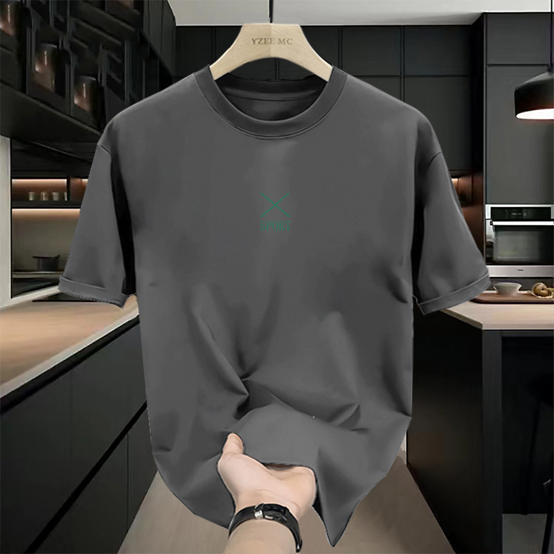 Dark gray - 673 short-sleeved shirt - 100% cotton