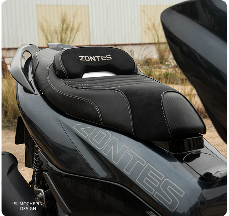 Suitable for Shengshi 350D motorcycle sports cushion assembly modified waist support waterproof seat bag frosted black suede leather